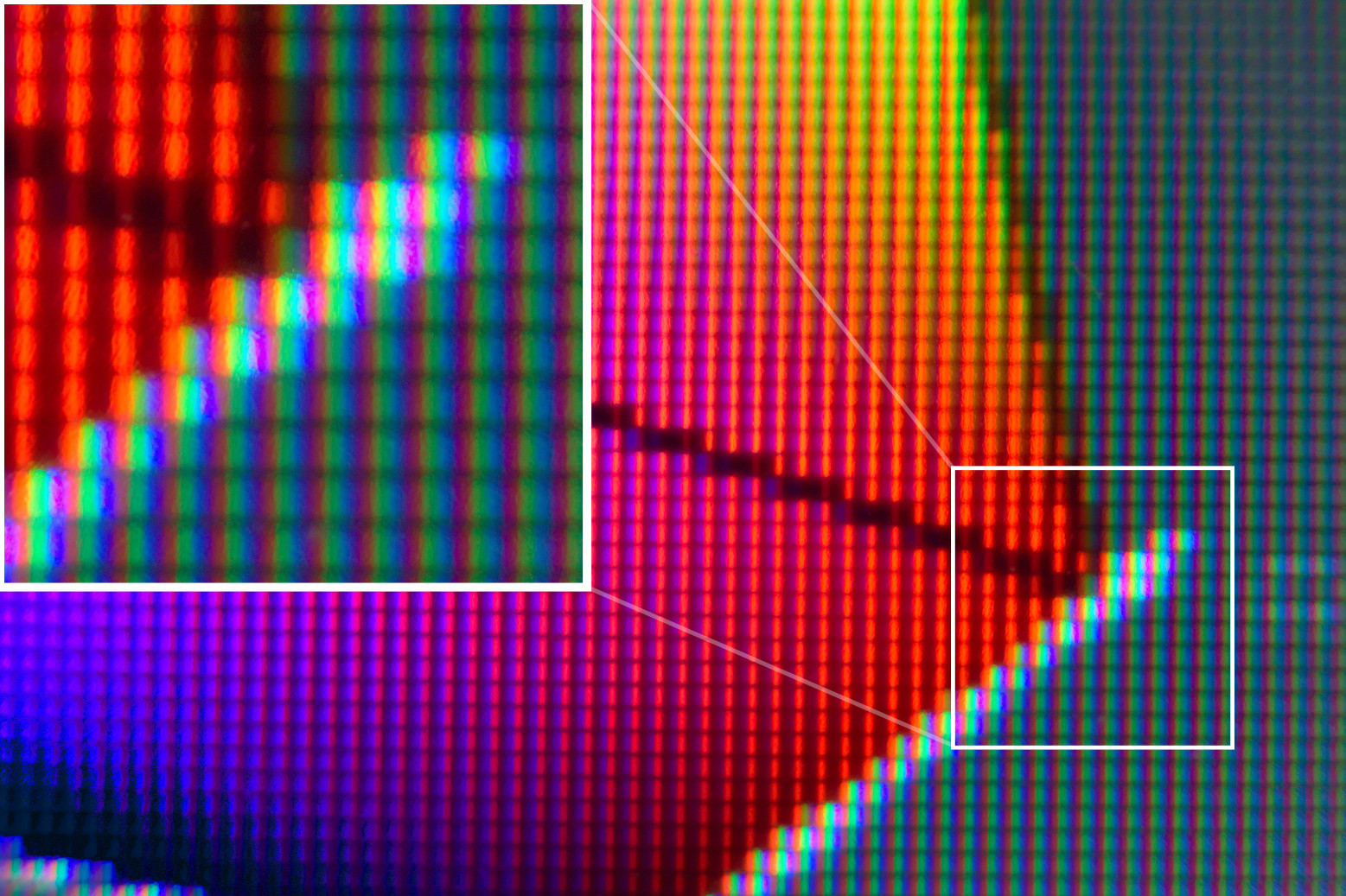 A macro shot of an LCD monitor.